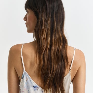  GANT Kadın Pembe Regular Fit V Yaka Desenli Elbise