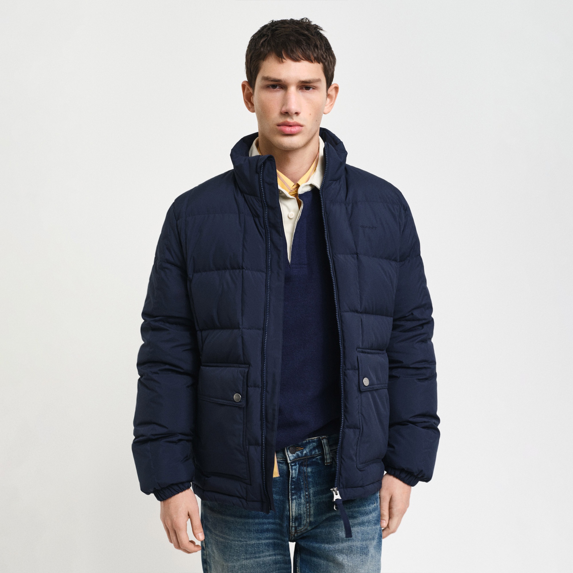 GANT Erkek Lacivert Dik Yaka Kaz Tüyü Mont