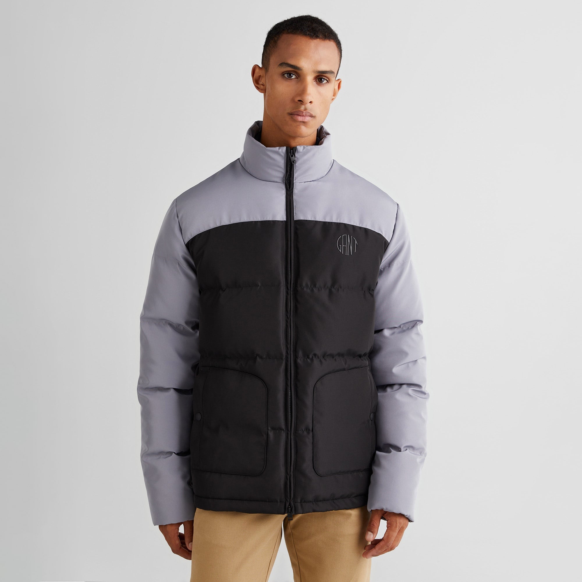 GANT Erkek Siyah Dik Yaka Logolu Mont