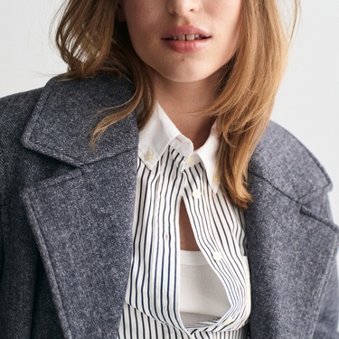  GANT Kadın Lacivert Klasik Yaka Kaban