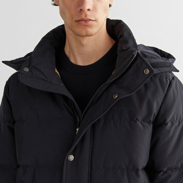  GANT Erkek Siyah Kapüşonlu Mont