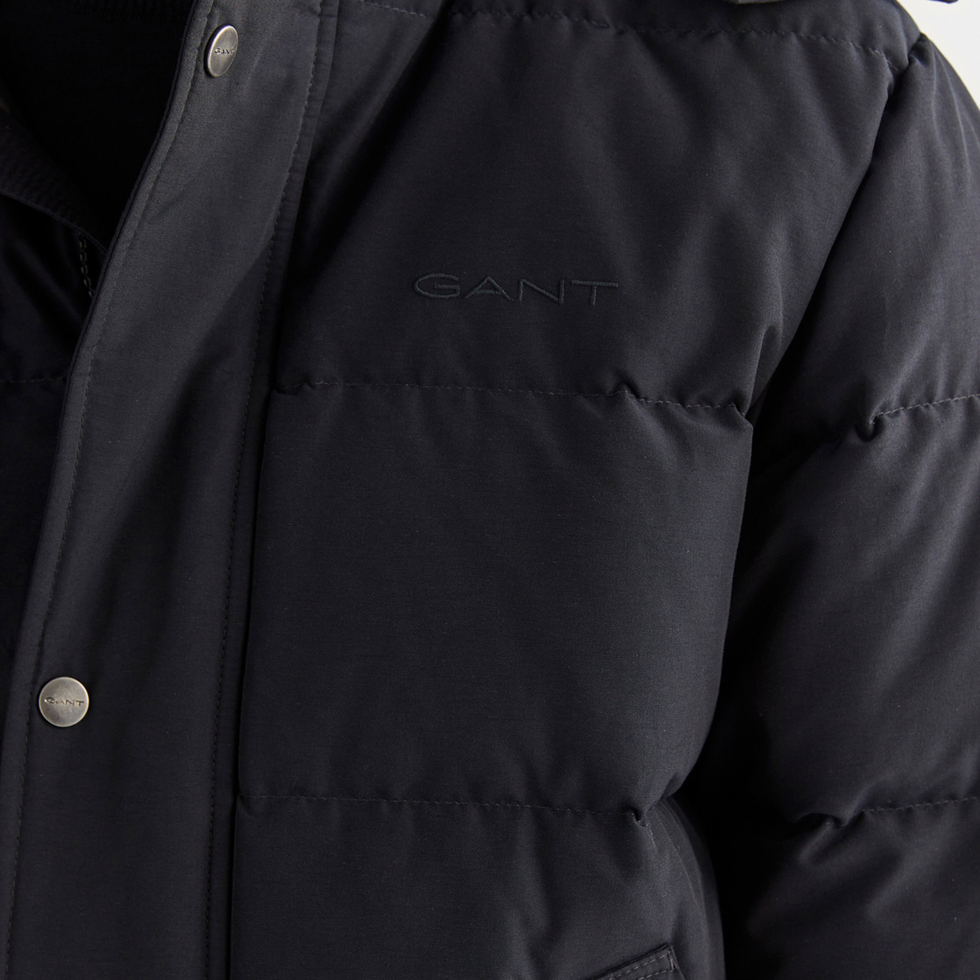 GANT Erkek Siyah Kapüşonlu Mont
