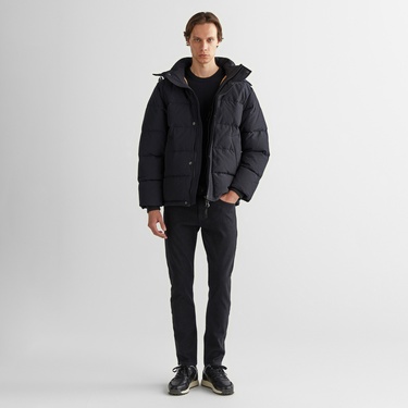  GANT Erkek Siyah Kapüşonlu Mont