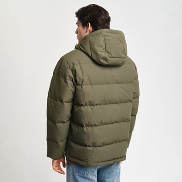  Gant Erkek Yeşil Kapüşonlu Kaz Tüyü Mont