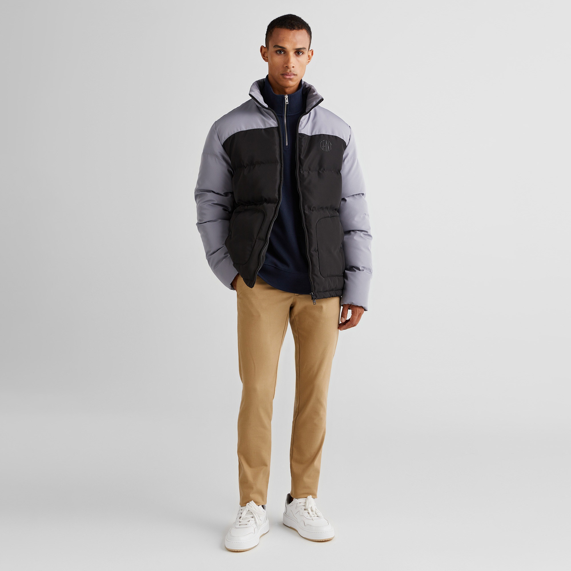 GANT Erkek Siyah Dik Yaka Logolu Mont