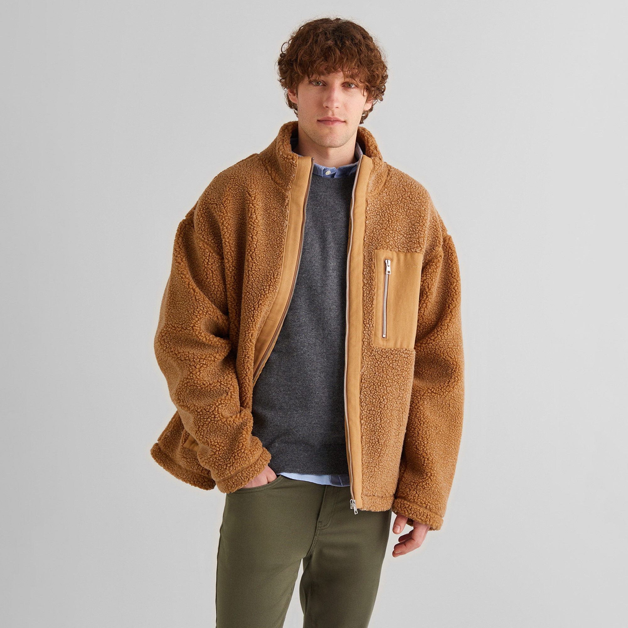 GANT Erkek Kahverengi Dik Yaka Mont