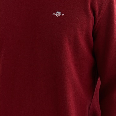  GANT Erkek Bordo Regular Fit Bisiklet Yaka Kazak