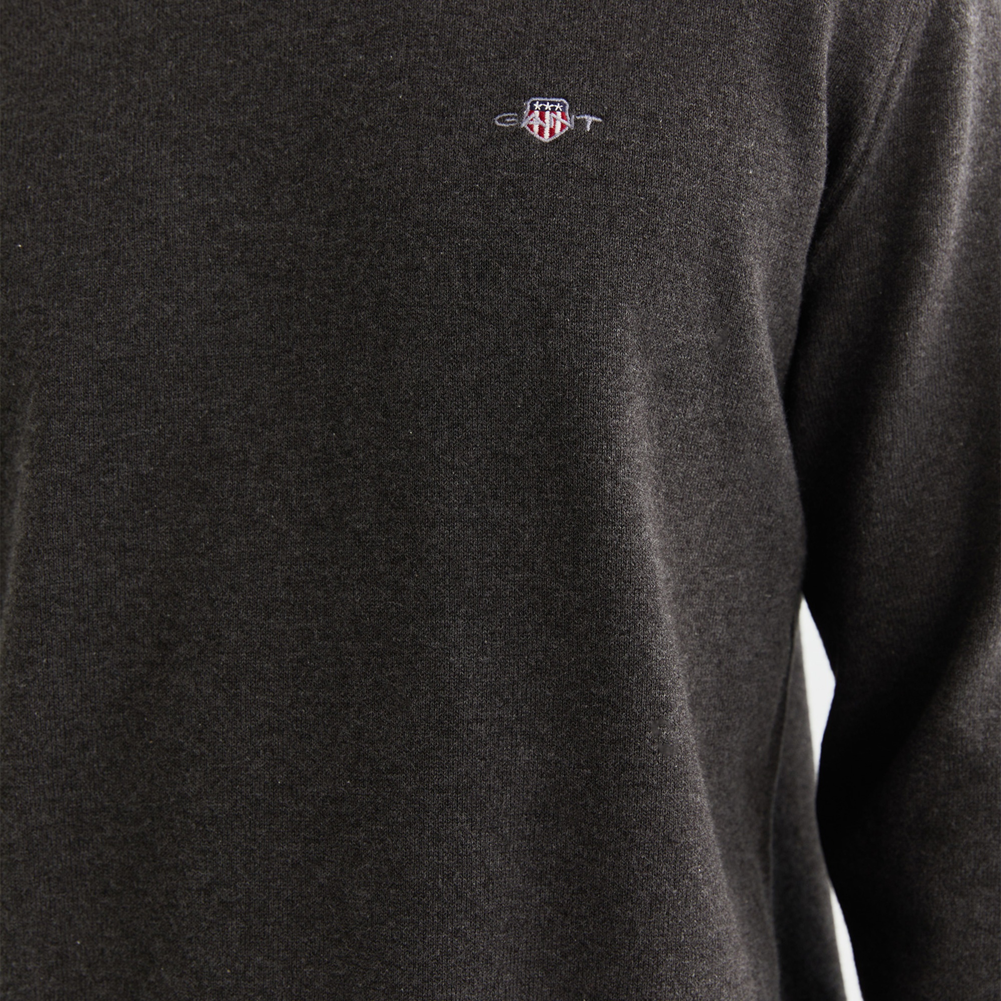 GANT Erkek Gri Regular Fit Bisiklet Yaka Kazak