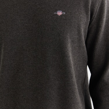  GANT Erkek Gri Regular Fit Bisiklet Yaka Kazak