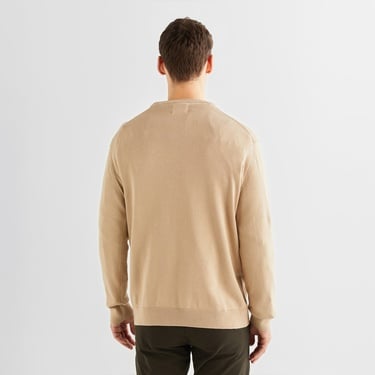  GANT Erkek Bej Regular Fit Bisiklet Yaka Kazak