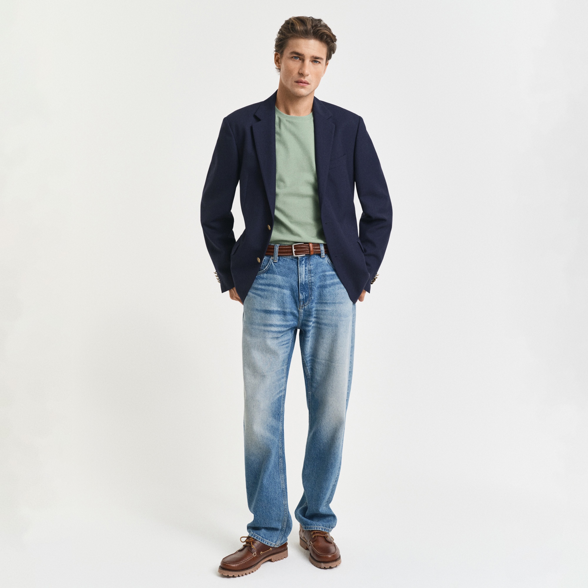 GANT Erkek Yeşil Slim Fit Bisiklet Yaka T-Shirt