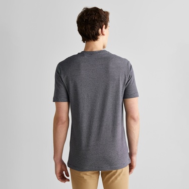  GANT Erkek Lacivert Regular Fit Bisiklet Yaka Çizgili T-Shirt