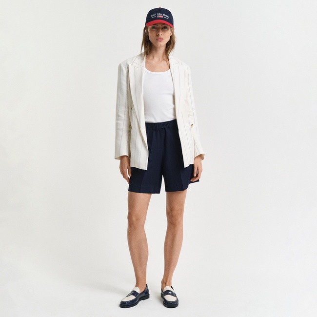  GANT Kadın Lacivert Relaxed Fit Keten Şort