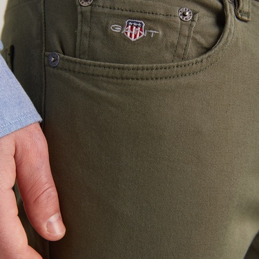  GANT Erkek Yeşil Slim Fit Pantolon