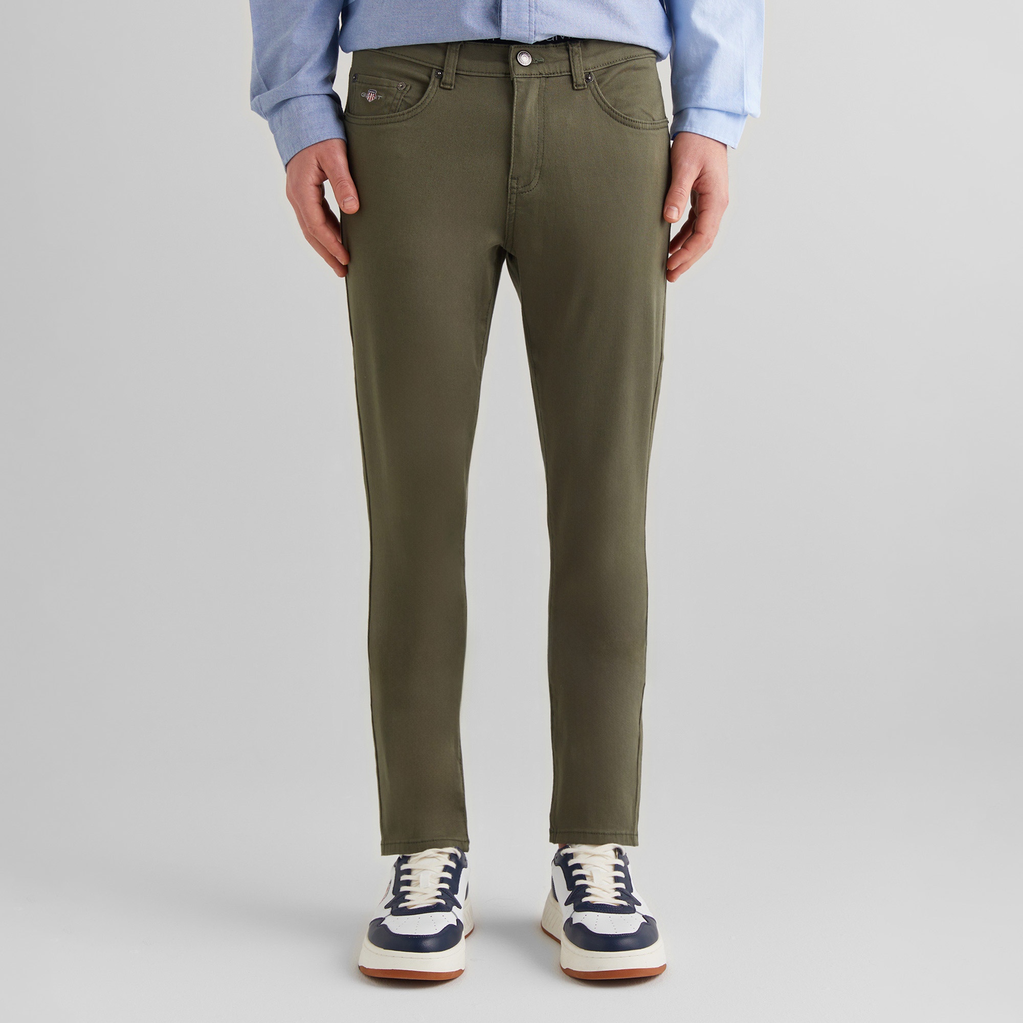 GANT Erkek Yeşil Slim Fit Pantolon