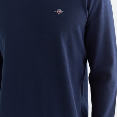  GANT Erkek Lacivert Regular Fit Bisiklet Yaka Kazak