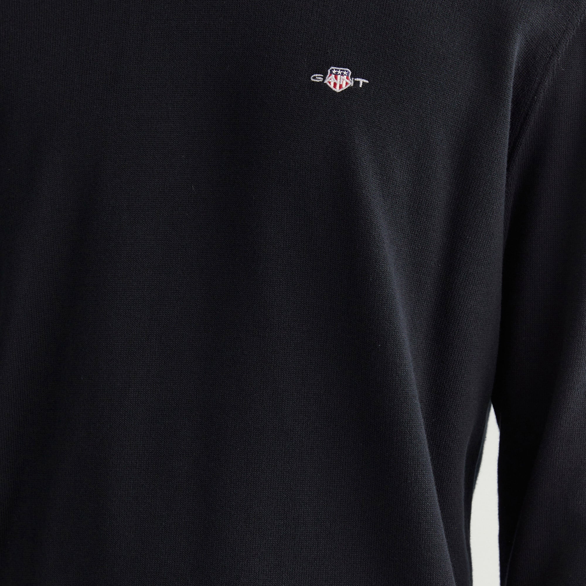 GANT Erkek Siyah Regular Fit Bisiklet Yaka Kazak