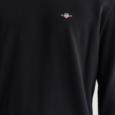  GANT Erkek Siyah Regular Fit Bisiklet Yaka Kazak