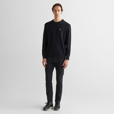  GANT Erkek Siyah Regular Fit Bisiklet Yaka Kazak