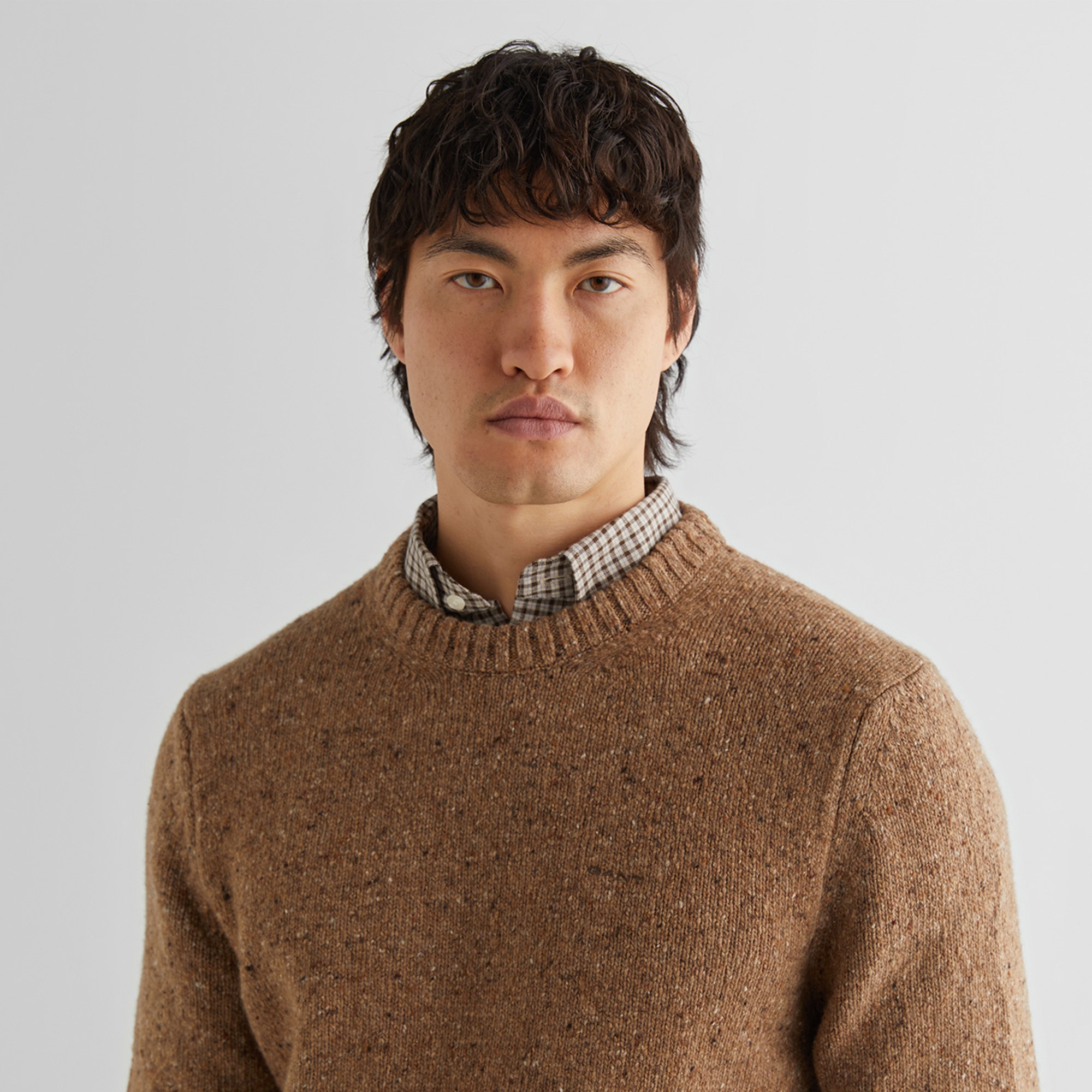 GANT Erkek Kahverengi Regular Fit Bisiklet Yaka Kazak