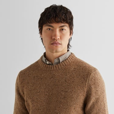  GANT Erkek Kahverengi Regular Fit Bisiklet Yaka Kazak