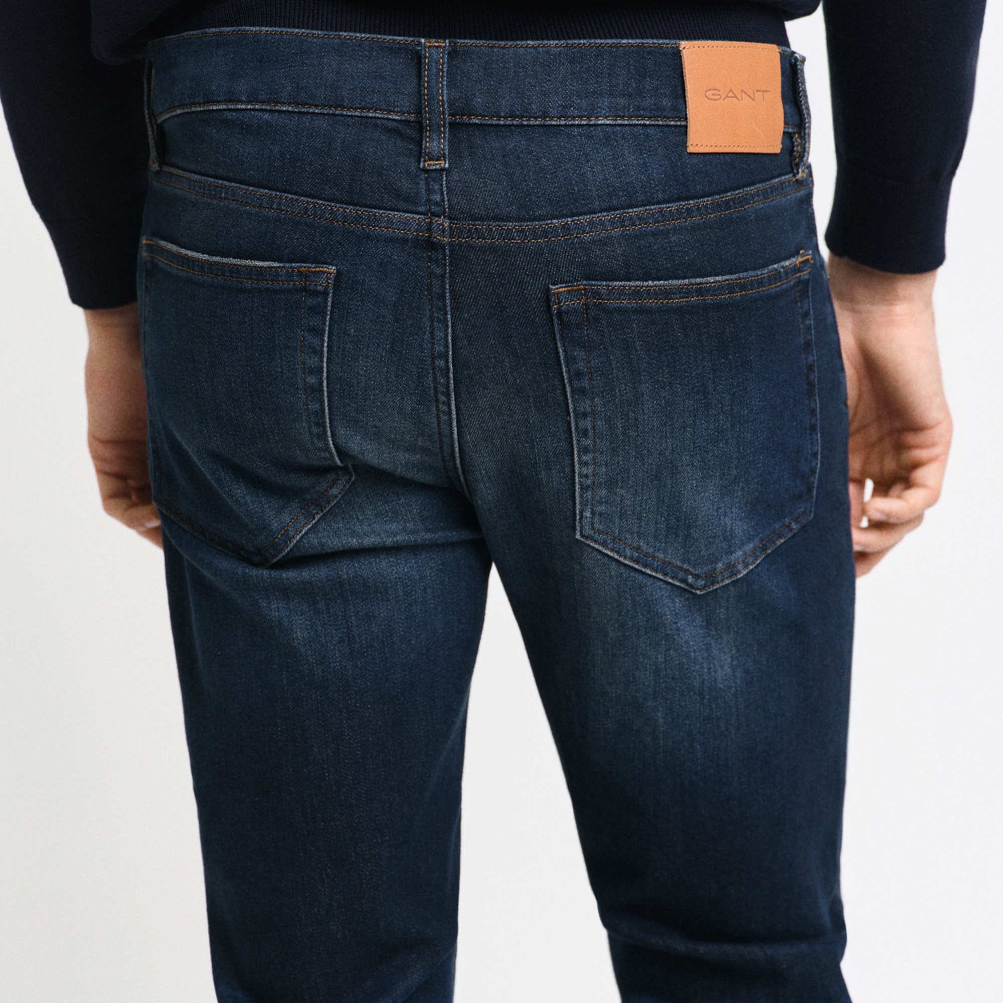 GANT Erkek Lacivert Regular Fit Jean Pantolon