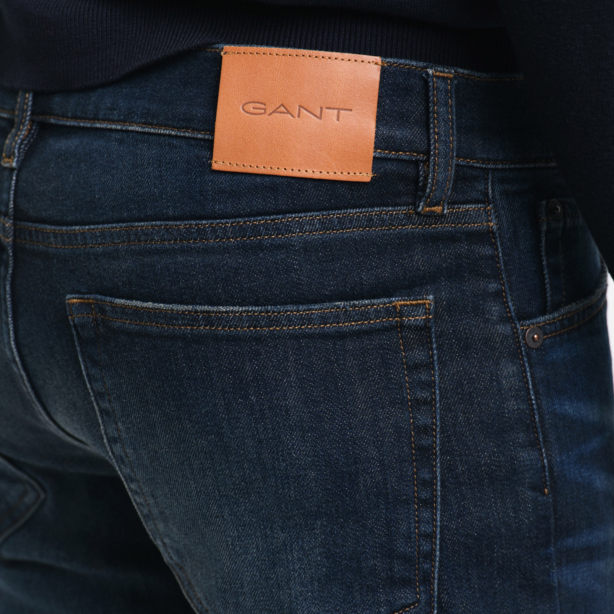 GANT Erkek Lacivert Regular Fit Jean Pantolon