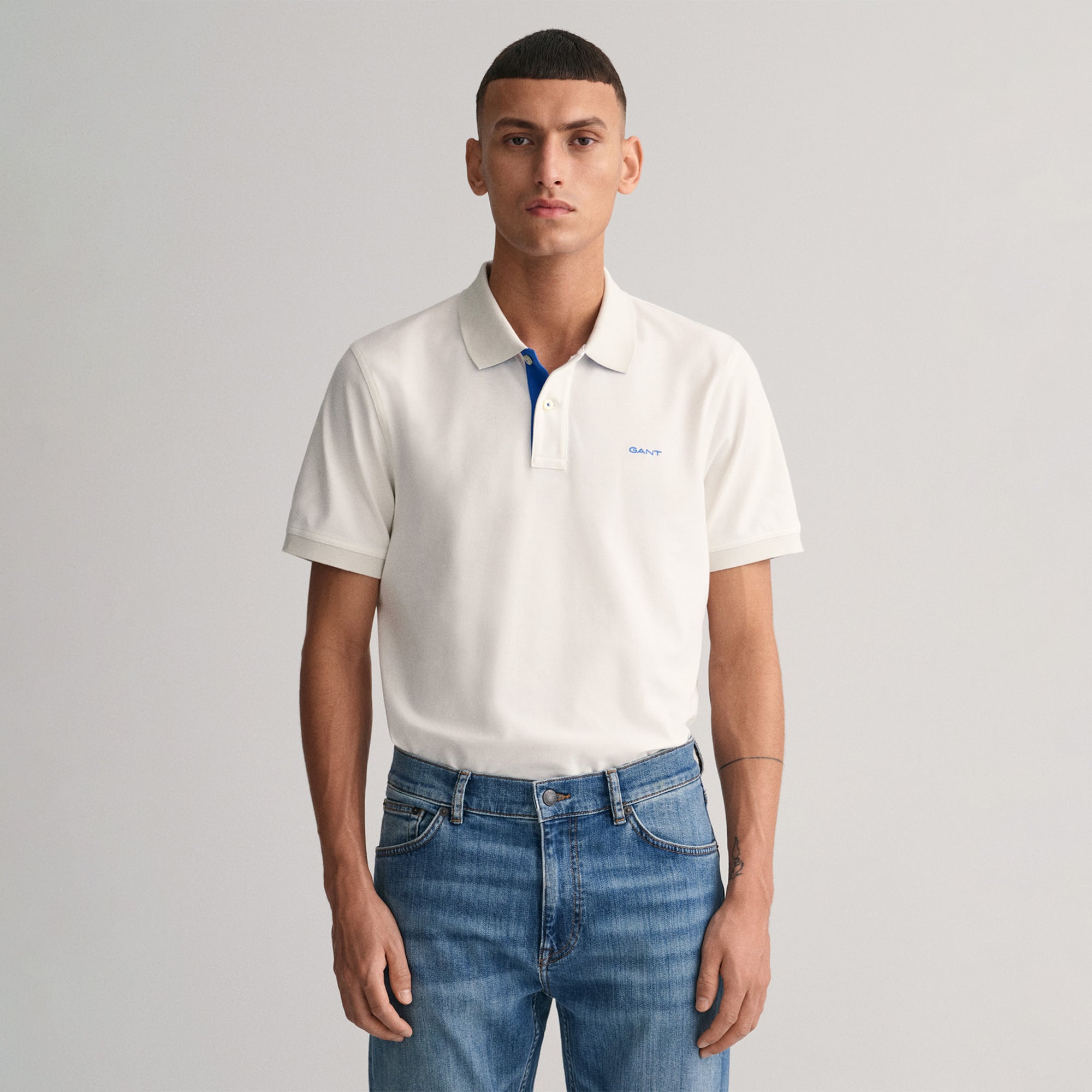 GANT Erkek Beyaz Regular Fit Polo