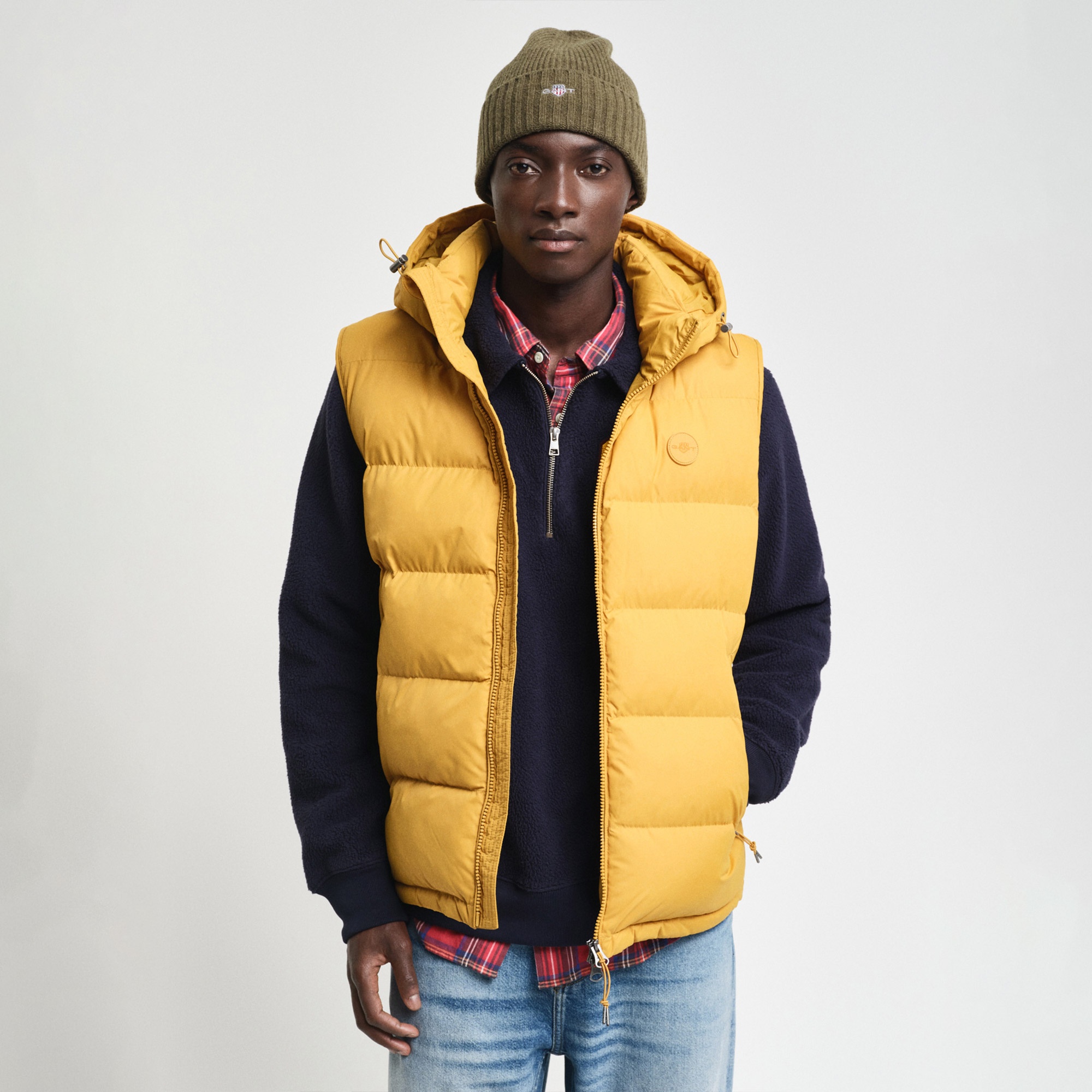 GANT Erkek Sarı Regular Fit Kapüşonlu Yelek