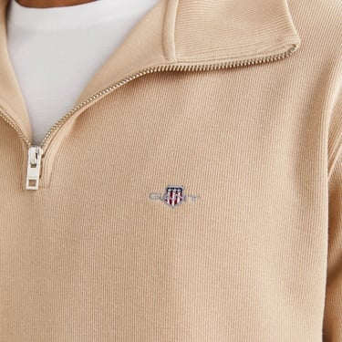  GANT Erkek Bej Regular Fit Yarım Fermuarlı Sweatshirt