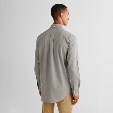 GANT Erkek Gri Regular Fit Düğmeli Yaka Kareli Gömlek