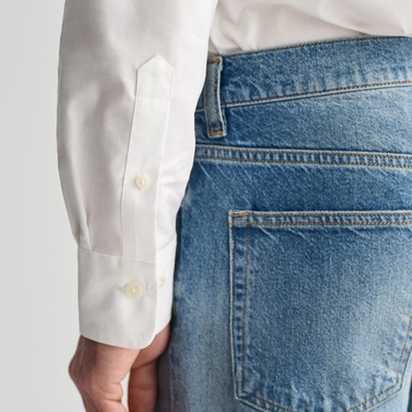  GANT Erkek Beyaz Slim Fit Gömlek