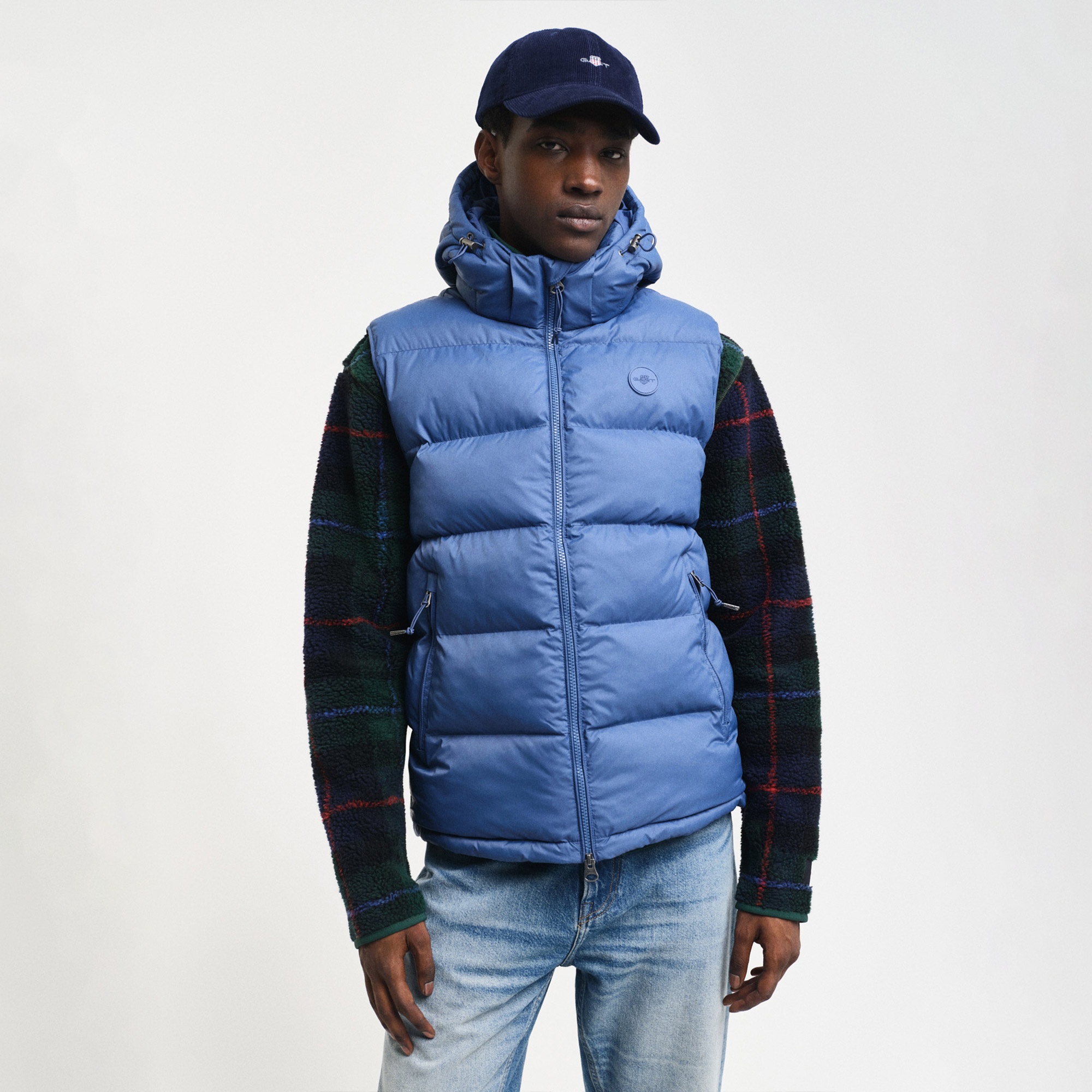 GANT Erkek Mavi Regular Fit Kapüşonlu Yelek