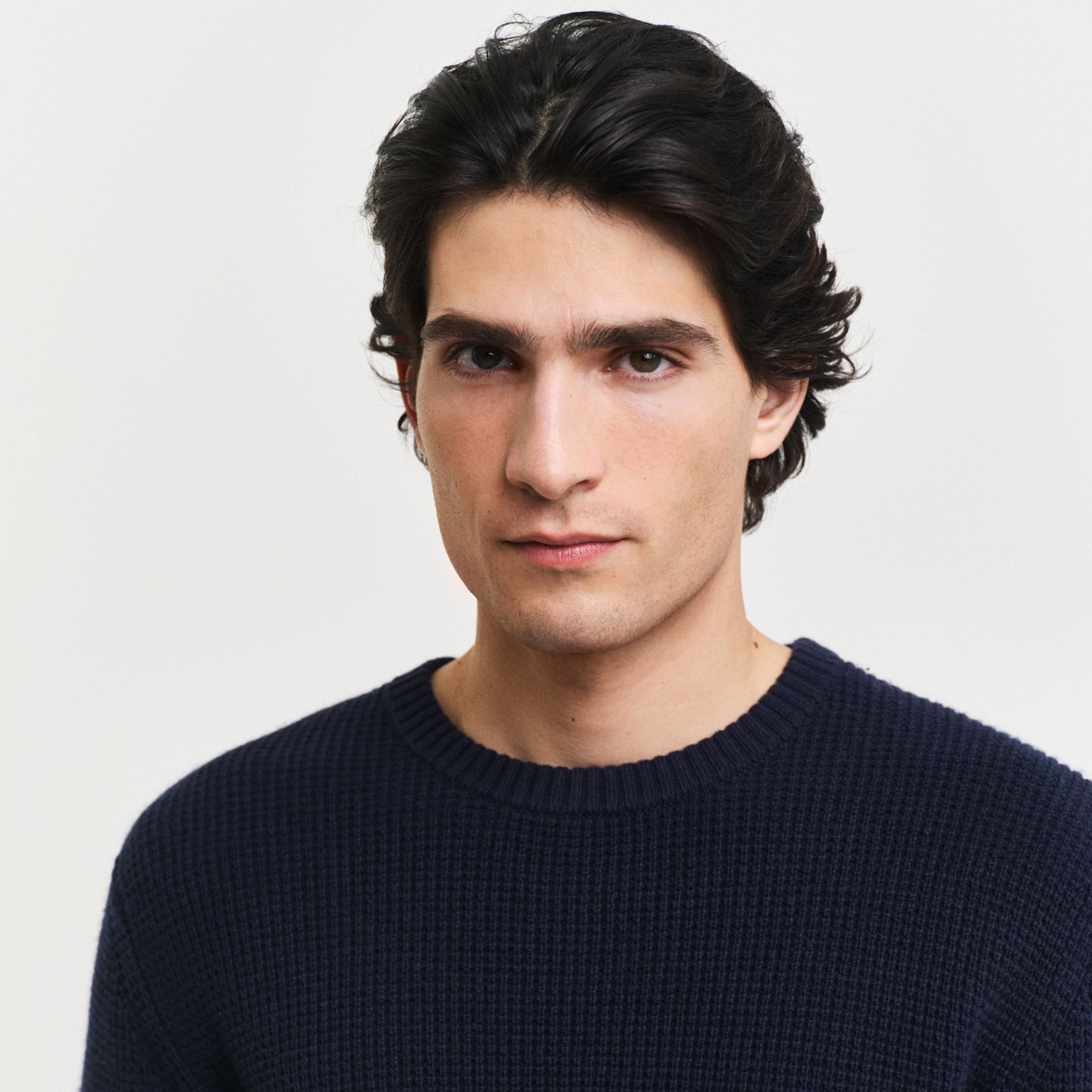 GANT Erkek Lacivert Regular Fit Bisiklet Yaka Kazak