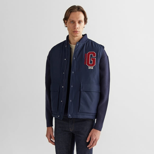  GANT Erkek Lacivert Regular Fit Hakim Yaka Logolu Yelek