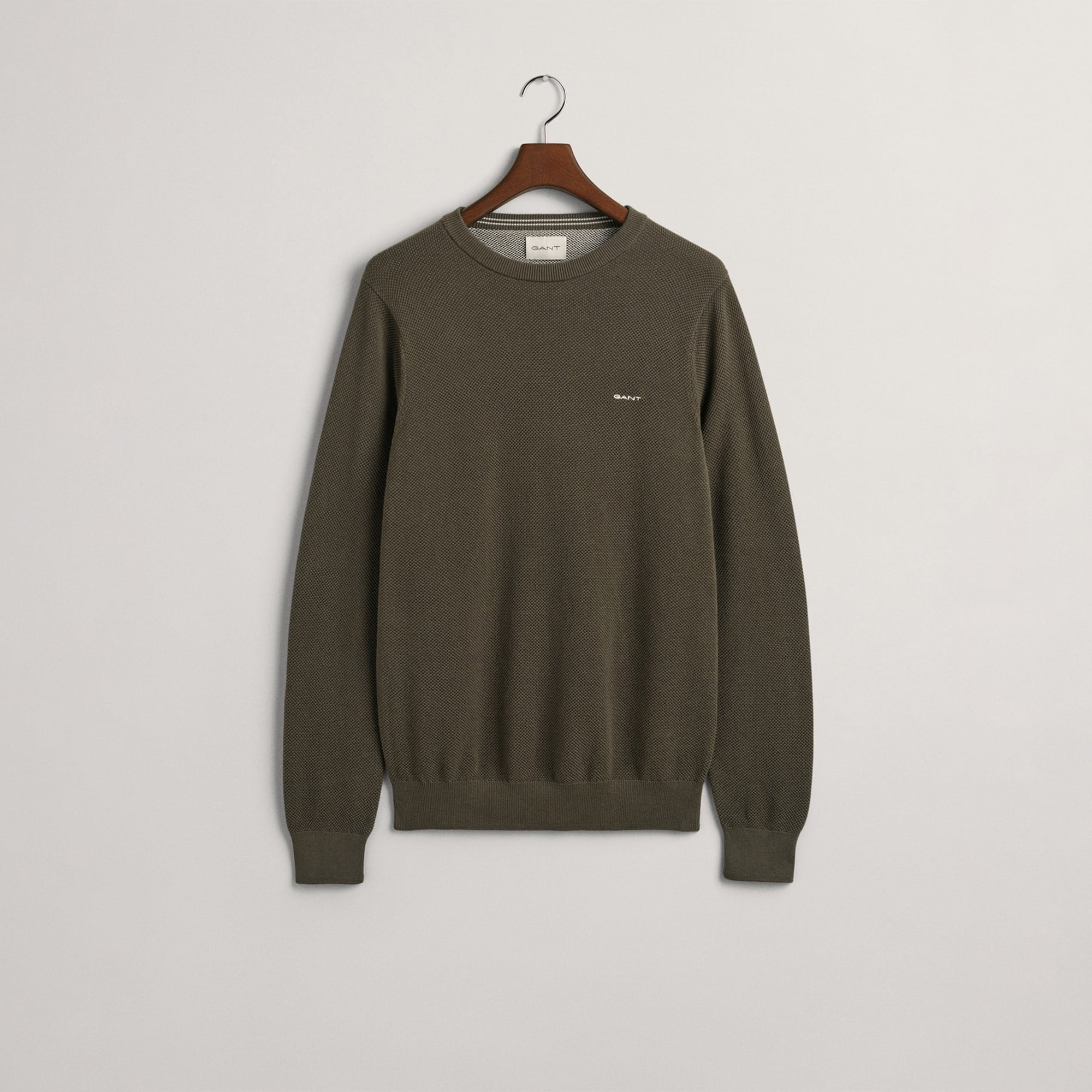 GANT Erkek Yeşil Regular Fit Bisiklet Yaka Kazak