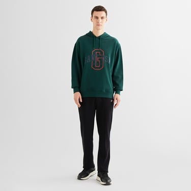  GANT Erkek Yeşil Relaxed Fit Kapüşonlu Logolu Sweatshirt