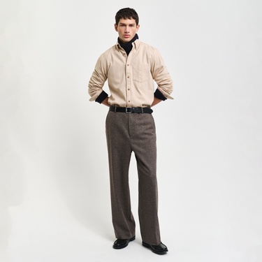  GANT Erkek Bej Regular Fit Düğmeli Yaka Gömlek