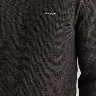  GANT Erkek Gri Regular Fit Bisiklet Yaka Kazak
