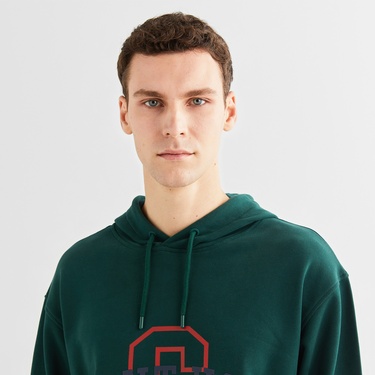  GANT Erkek Yeşil Relaxed Fit Kapüşonlu Logolu Sweatshirt