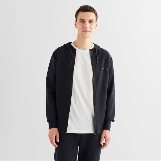  GANT Erkek Siyah Relaxed Fit Kapüşonlu Logolu Sweatshirt