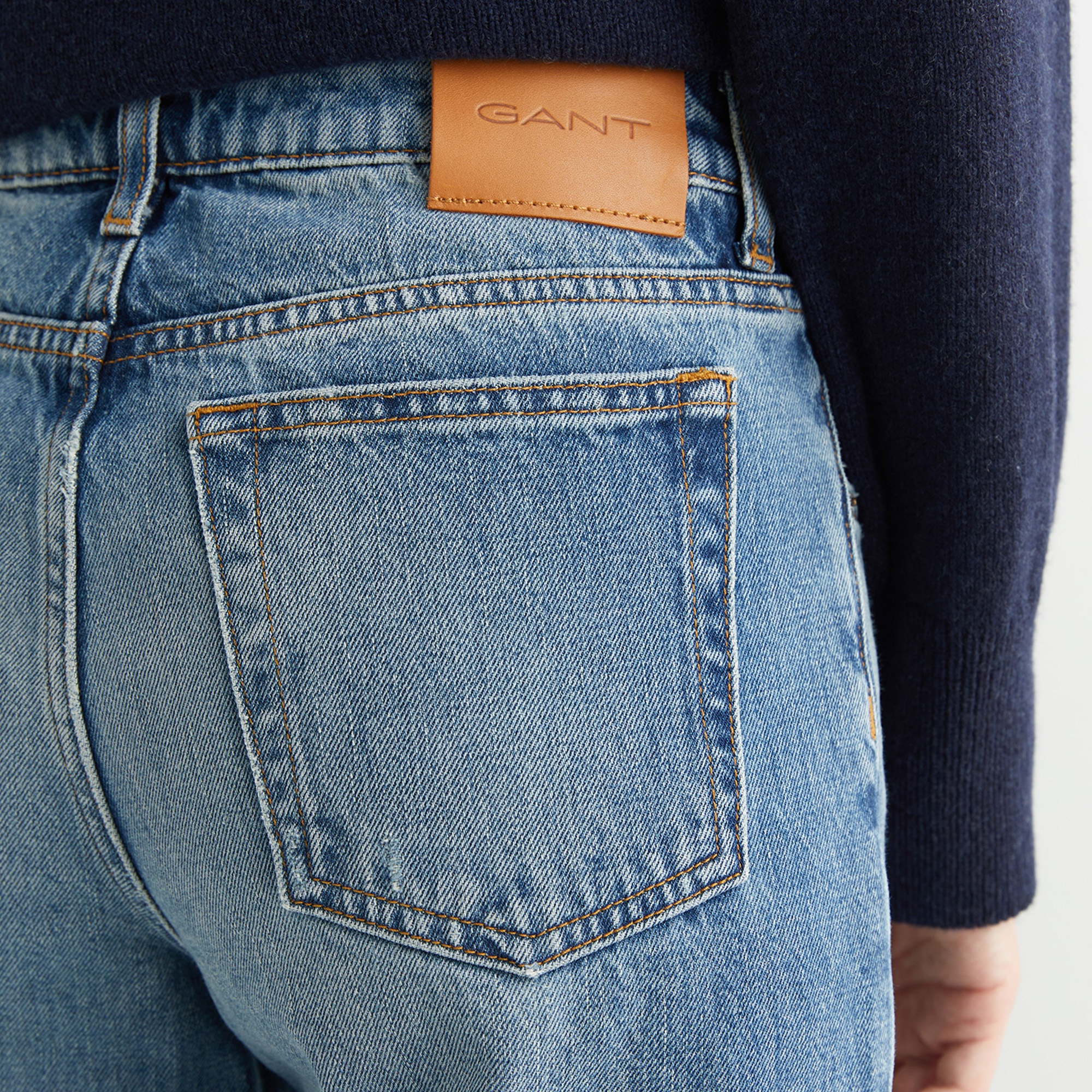 GANT Kadın Mavi Straight Fit Jean Pantolon