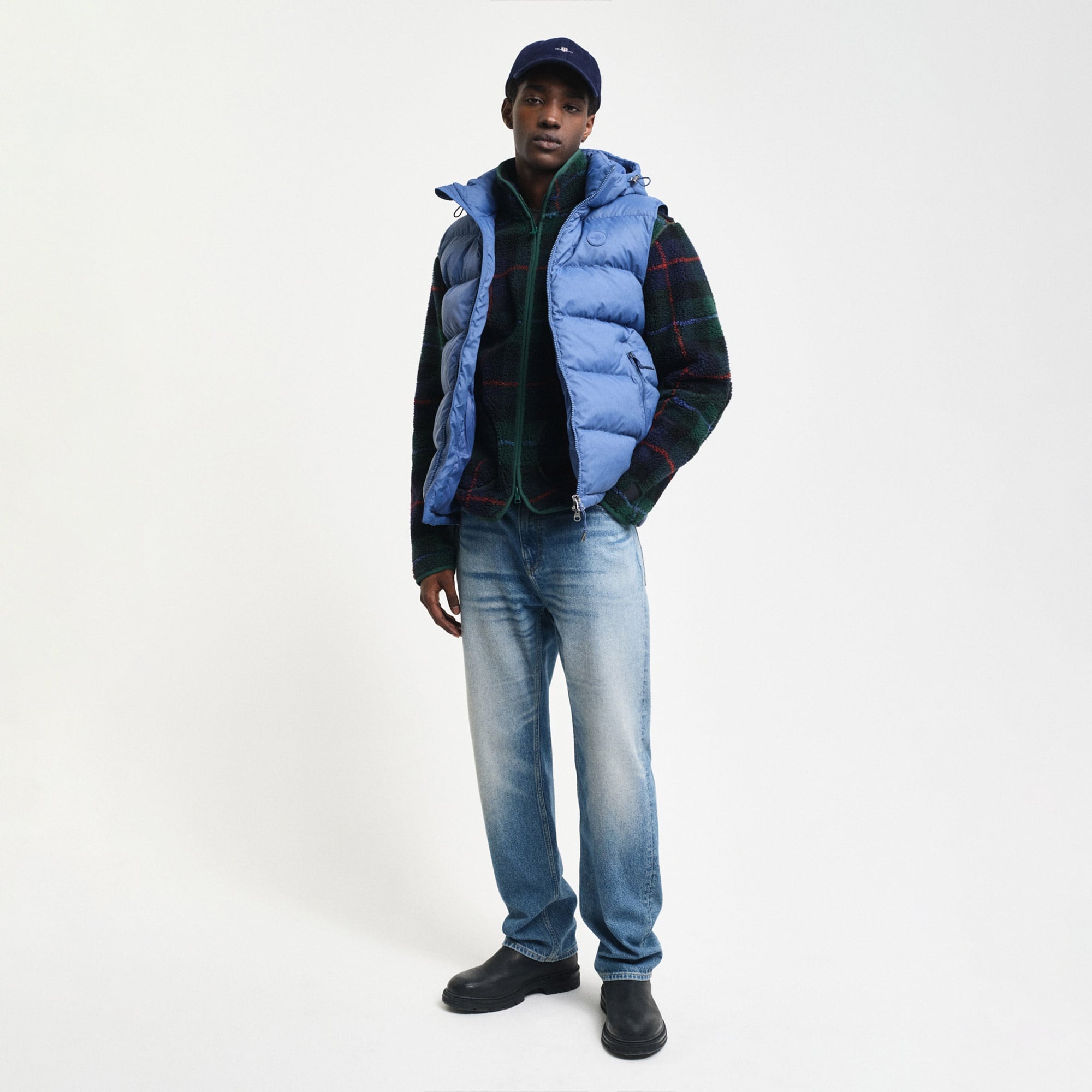 GANT Erkek Mavi Regular Fit Kapüşonlu Yelek