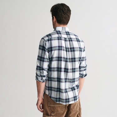  GANT Erkek Mavi Regular Fit Düğmeli Yaka Logolu Gömlek