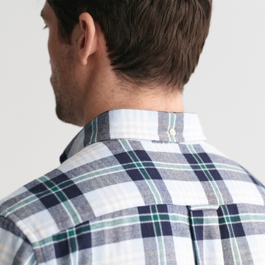  GANT Erkek Mavi Regular Fit Düğmeli Yaka Logolu Gömlek