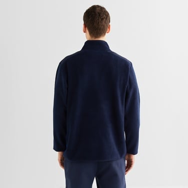  GANT Erkek Lacivert Relaxed Fit Yarım Fermuarlı Logolu Sweatshirt