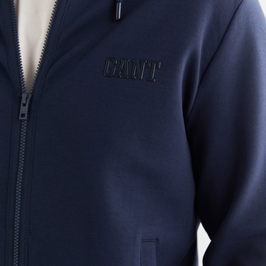  GANT Erkek Lacivert Relaxed Fit Kapüşonlu Logolu Sweatshirt