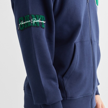  GANT Erkek Lacivert Relaxed Fit Kapüşonlu Logolu Sweatshirt