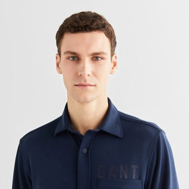  GANT Erkek Lacivert Regular Fit Gömlek Yaka Logolu Gömlek