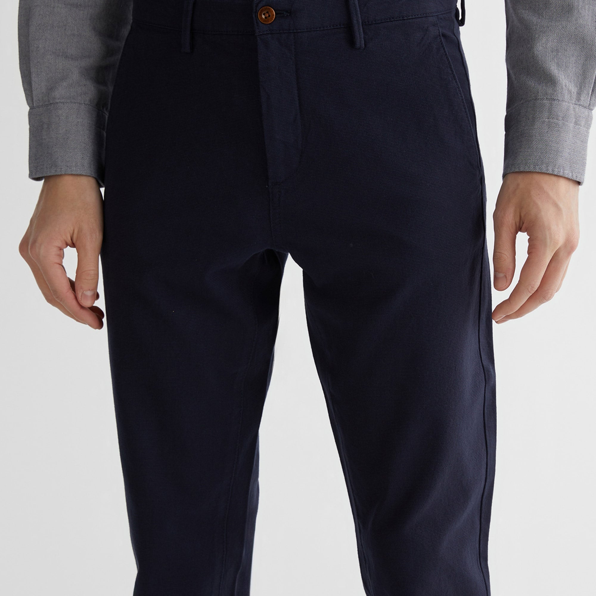 GANT Erkek Lacivert Regular Fit Ekose Pantolon